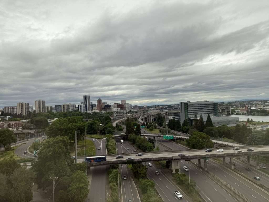 Portland Oregon Aerial Tram Views of Portland skyline