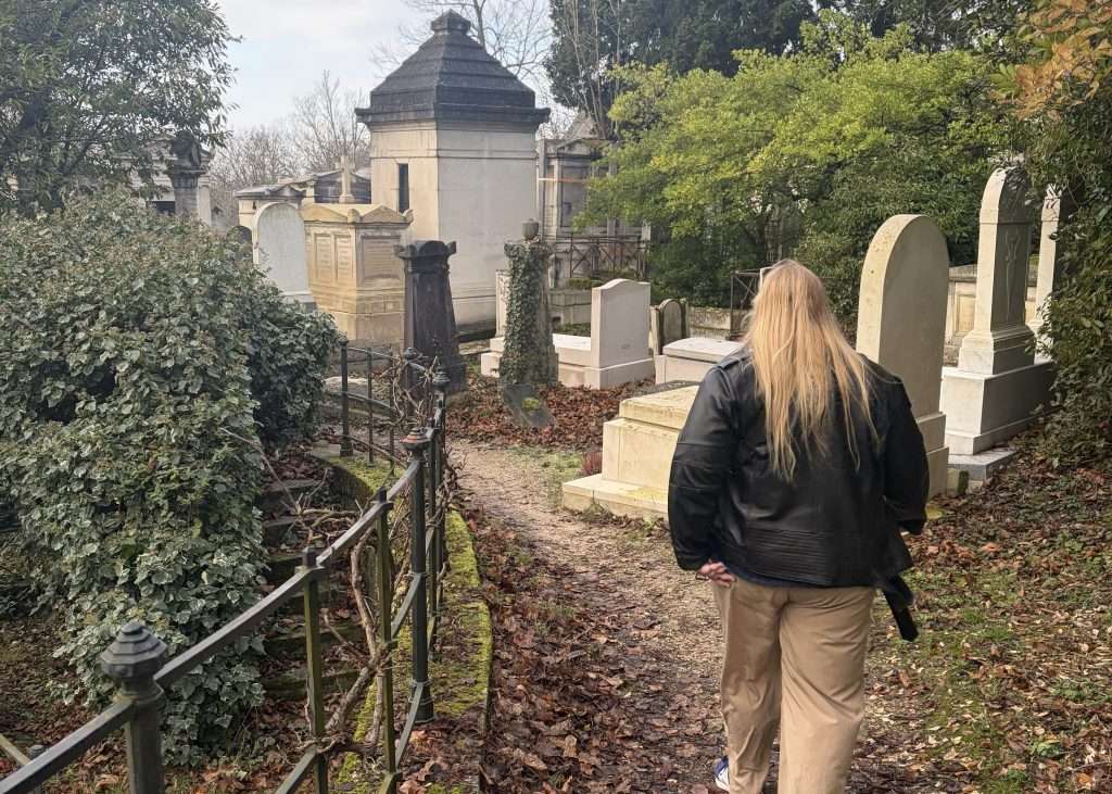 New York Native Jenn Lloyd Walking in Pere Lachaise Cemetery Paris France