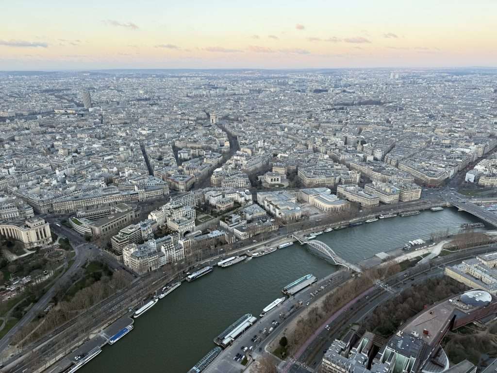 Aerial View Of The Seine River From The Eiffel Tower Paris France