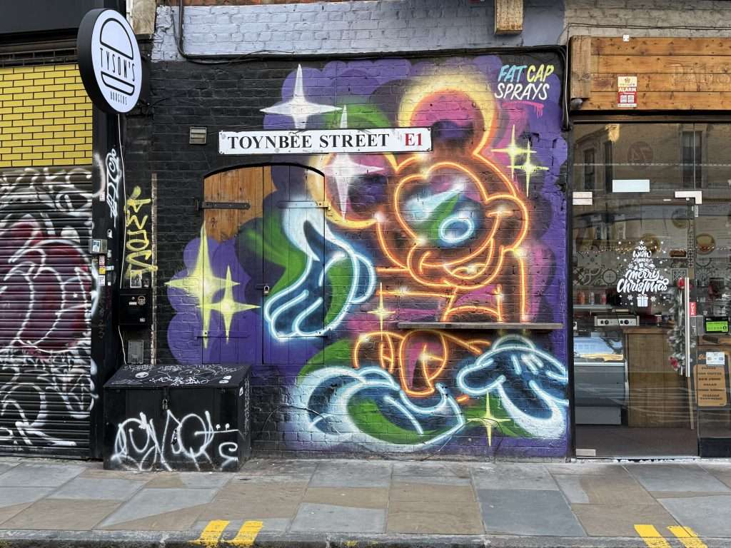 Neon Mickey Mouse Street Art In London England