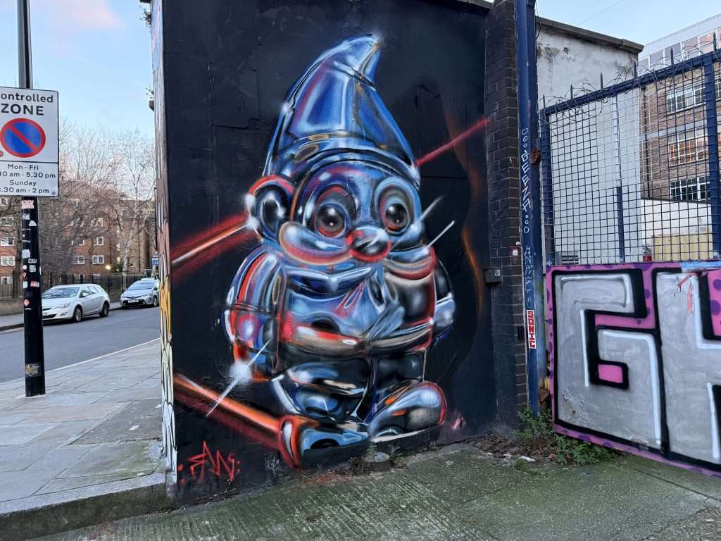 Towns Graffiti London A Metallic Garden Gnome