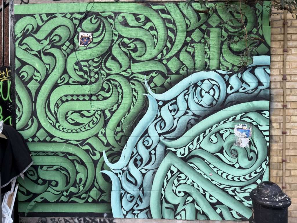 Green Pattern Street Art Mural In London England