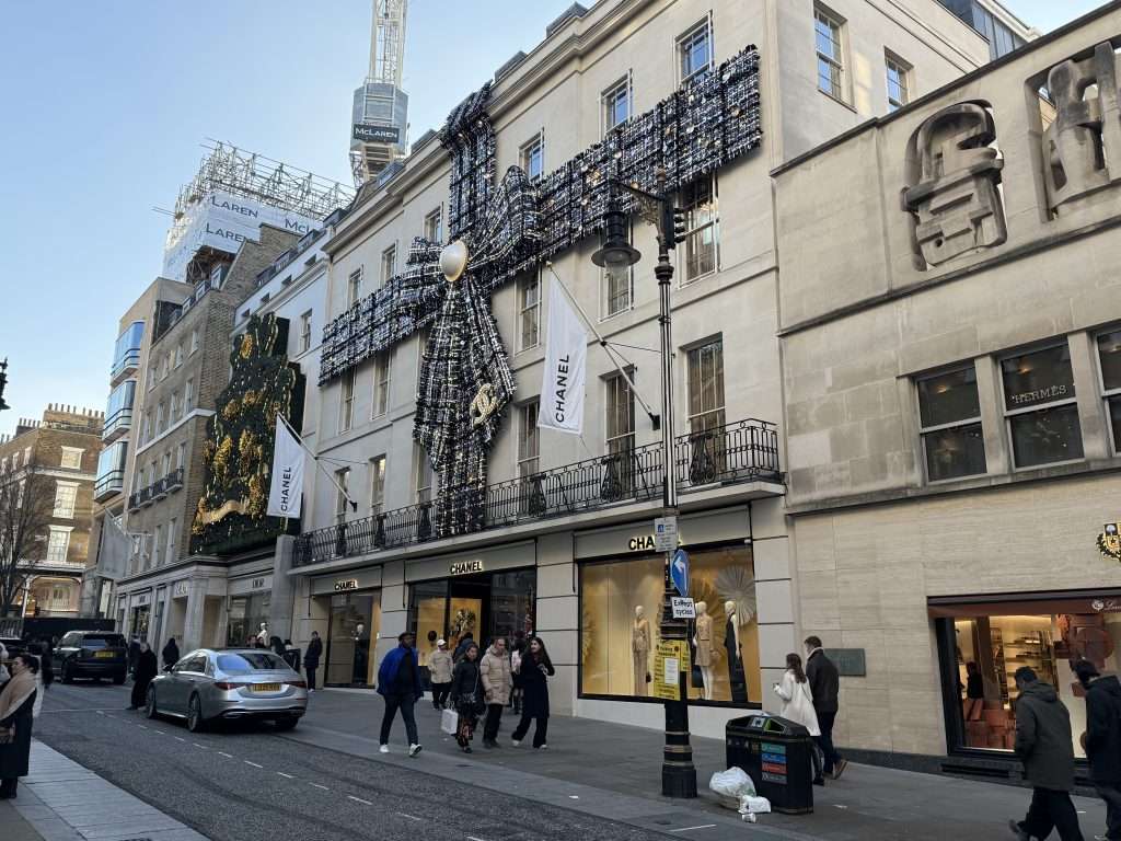 Chanel London On Bond Street Decorated For Christmas