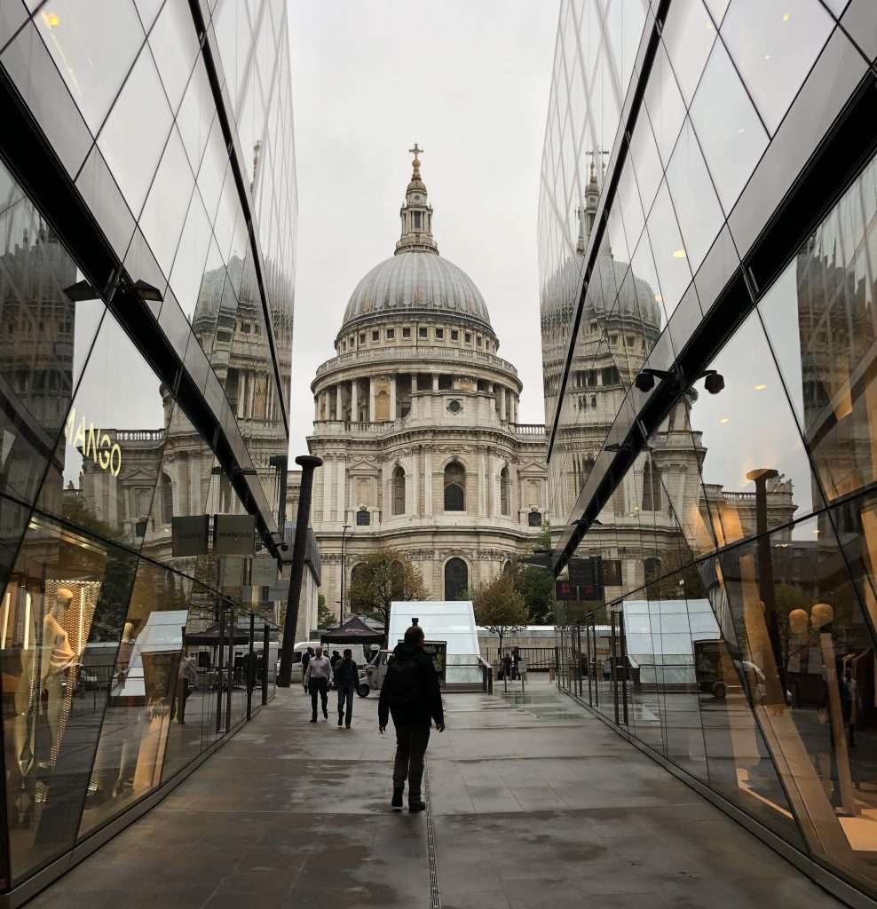 St. Paul's Cathedral With Reflection In a Neighboring Building