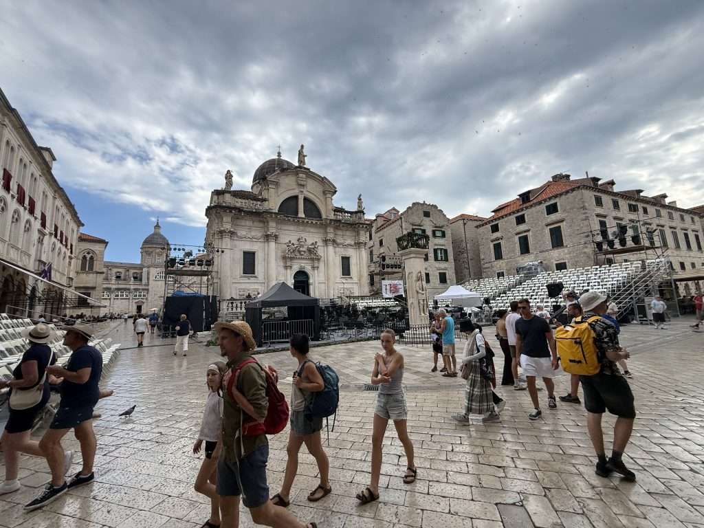 Busy street in Old Town Dubrovnik Croatia