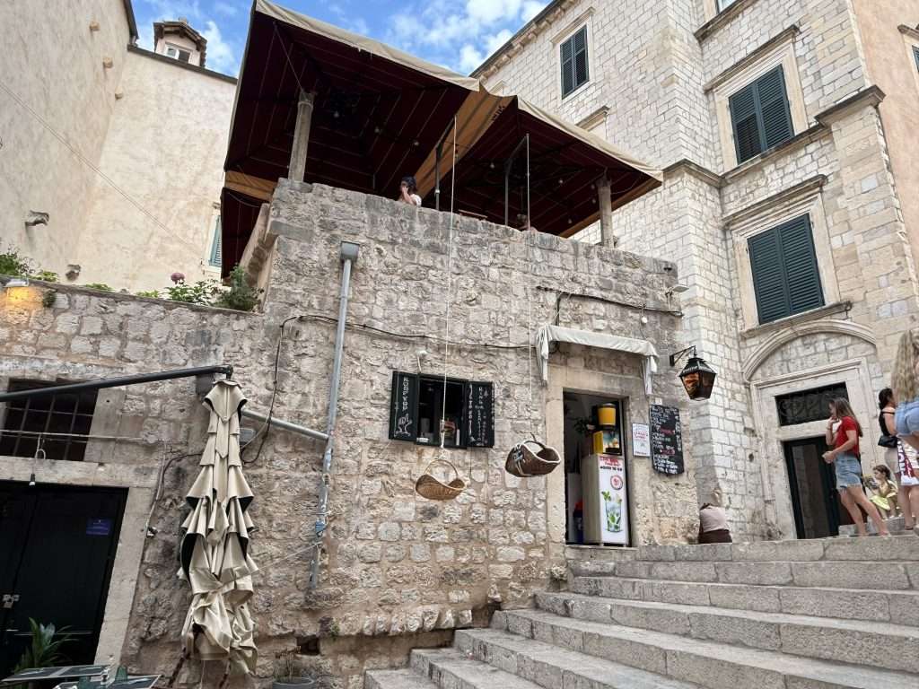 Pulley System at a Restaurant and Bar In Old Town Dubrovnik Croatia